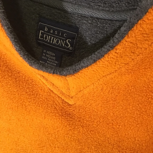 Mens Basic Editions Burnt Orange Fuzzy pullover - Picture 5 of 8